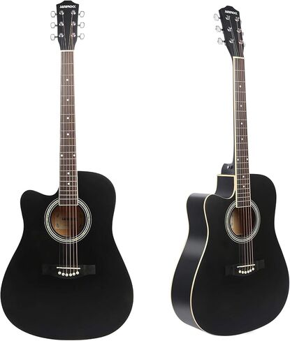 جيتار 12 وتر، جيتار جانيروك 12 وتر صوتي كهربائي، جيتار كوتاواي، حزمة مع حقيبة جيتار، موالف، أوتار، حزام، اختيارات in Kuwait