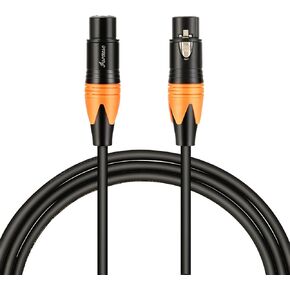 كابل ميكروفون Asmuse 2Pack XLR، سلك ميكروفون متوازن من ذكر إلى أنثى، كابلات ميكروفون متينة ومرنة وعازلة للضوضاء (3 متر/10 قدم، عبوتان) in Kuwait