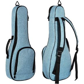 Deviser ukulele case 12MM Thick Padding ABS Handles ukelele case linen fabric 21 inch Soprano ukulele gig bag with Felt picks Black
