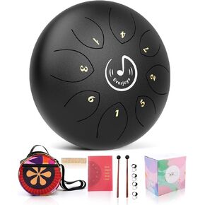 Steel Tongue Drum, 8 Notes 6 Inches C-Key Handpan Drum Percussion Instrument w/Gig Bag, Music Book and Mallets for Beginner Meditation Healing Concert Yoga Steel Drum