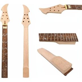 جيتار كهربائي برقبة 22 فريت 24.75 بوصة من خشب الماهوجني وخشب الورد أجزاء جيتار مرصعة بالكروم in Kuwait