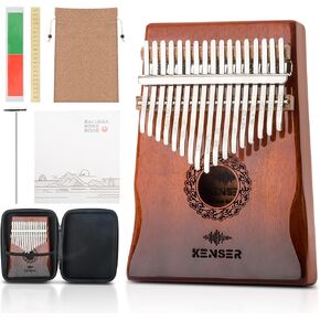 KENSER Kalimba Thumb Piano 17 Keys with Portable Case, Acacia Mbira Finger Piano Musical Instrument Gifts for Kids Adults Beginner Professional in Kuwait