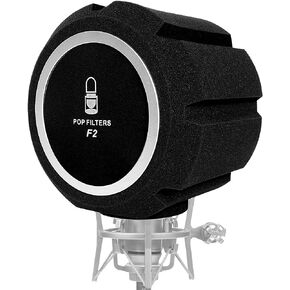 Microphone Pop Filter, Professional Mic Windscreen, Thick Wind Shield Acoustic Filter for 45mm-60mm Recording Studios Microphones, Sound-Absorbing Foam that Reduces Noise and Reflections