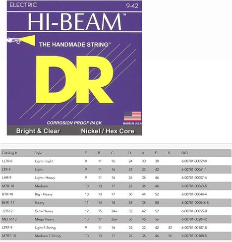 DR Strings Electric Guitar Strings, Hi-Beam, Hex Core 10-46 in Saudi Arabia