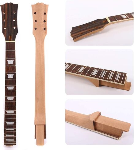 Yinfente Guitar Neck 22 fret Unfinished Mahogany Rosewood Fretboard Replacement Guitar Neck Guitar Parts in Saudi Arabia
