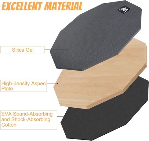 Practice Drum Pad, 12 Inch Exercise Pads Set Mat for Adult Kids with Snare Drums Stand Double Sided Drumsticks in Kuwait