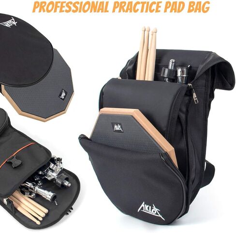 Practice Drum Pad, 12 Inch Exercise Pads Set Mat for Adult Kids with Snare Drums Stand Double Sided Drumsticks in Kuwait