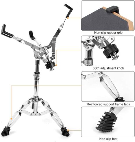 Practice Drum Pad, 12 Inch Exercise Pads Set Mat for Adult Kids with Snare Drums Stand Double Sided Drumsticks in Kuwait