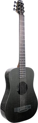 KLOS Travel Deluxe, Durable Carbon Fiber Acoustic Electric Guitar - Black with Gig Bag, Strap, Capo, and more in Saudi Arabia