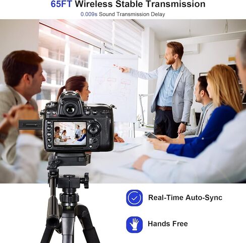 ميكروفون لافالير لاسلكي لهواتف iPhone/Android/الكاميرا/الكمبيوتر/الكمبيوتر المحمول، ميكروفون مكثف متعدد الاتجاهات للتسجيل مع تأخير منخفض للغاية، ميكروفون لإلغاء الضوضاء على شكل طية صدر السترة لمقابلة YouTube Tiktok Vlog in Kuwait