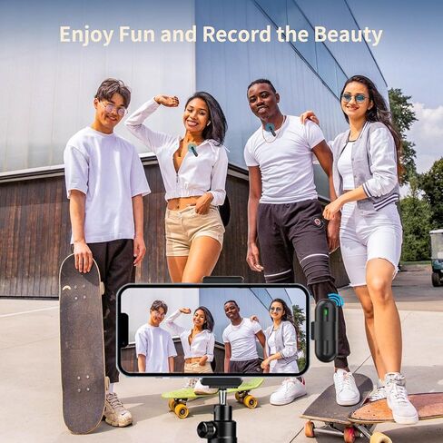 ميكروفون لافالير لاسلكي لجهاز iPhone iPad، 2023 مشبك على ميكروفون لهاتف iPhone مع ثلاث شرائح لتقليل الضوضاء ذات تأخير منخفض جدًا، ميكروفون لاسلكي صغير على شكل طية صدر السترة لتسجيل صوت الفيديو، والبث المباشر، والمقابلة in Kuwait