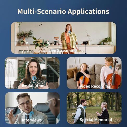 ميكروفون لافالير لاسلكي لجهاز iPhone iPad، 2023 مشبك على ميكروفون لهاتف iPhone مع ثلاث شرائح لتقليل الضوضاء ذات تأخير منخفض جدًا، ميكروفون لاسلكي صغير على شكل طية صدر السترة لتسجيل صوت الفيديو، والبث المباشر، والمقابلة in Kuwait