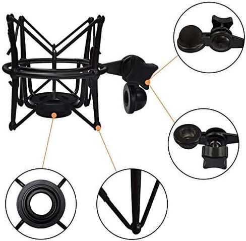 حامل الصدمات Boseen مع الزجاج الأمامي المطاطي - حامل ميكروفون مضاد للاهتزاز حامل صدمات عنكبوت مع غطاء ميكروفون فلتر بوب متوافق مع AT2020 AT2020USB+ AT2020USBi تسجيل مكثف ميكروفونات AT2020USBi in Kuwait