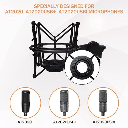 حامل الصدمات Boseen مع الزجاج الأمامي المطاطي - حامل ميكروفون مضاد للاهتزاز حامل صدمات عنكبوت مع غطاء ميكروفون فلتر بوب متوافق مع AT2020 AT2020USB+ AT2020USBi تسجيل مكثف ميكروفونات AT2020USBi in Kuwait