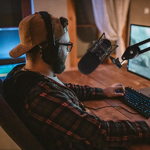 حامل الصدمات Boseen مع الزجاج الأمامي المطاطي - حامل ميكروفون مضاد للاهتزاز حامل صدمات عنكبوت مع غطاء ميكروفون فلتر بوب متوافق مع AT2020 AT2020USB+ AT2020USBi تسجيل مكثف ميكروفونات AT2020USBi in Kuwait