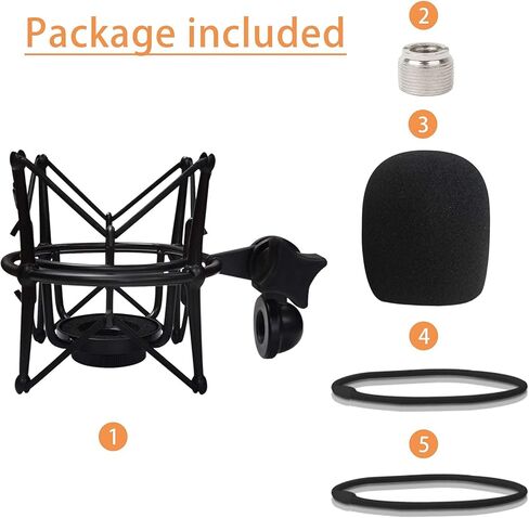 حامل الصدمات Boseen مع الزجاج الأمامي المطاطي - حامل ميكروفون مضاد للاهتزاز حامل صدمات عنكبوت مع غطاء ميكروفون فلتر بوب متوافق مع AT2020 AT2020USB+ AT2020USBi تسجيل مكثف ميكروفونات AT2020USBi in Kuwait