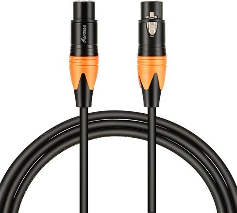 كابل ميكروفون Asmuse 2Pack XLR، سلك ميكروفون متوازن من ذكر إلى أنثى، كابلات ميكروفون متينة ومرنة وعازلة للضوضاء (3 متر/10 قدم، عبوتان) in Kuwait