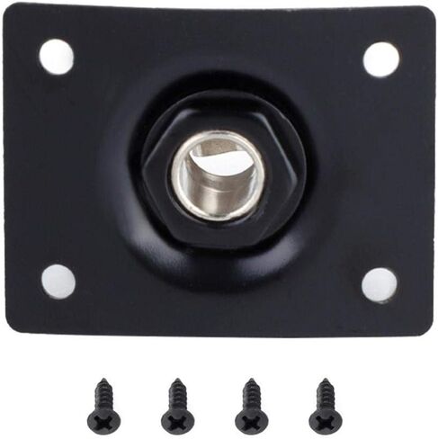 2Pcs Guitar Jack Socket Rec Output Plate Jackplate Socket Cover Replacement With Srews For Lp Style Electric Guitar Bass (Silver, Black)(Black) in Saudi Arabia