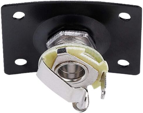 2Pcs Guitar Jack Socket Rec Output Plate Jackplate Socket Cover Replacement With Srews For Lp Style Electric Guitar Bass (Silver, Black)(Black) in Saudi Arabia