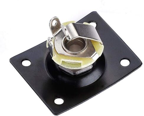 2Pcs Guitar Jack Socket Rec Output Plate Jackplate Socket Cover Replacement With Srews For Lp Style Electric Guitar Bass (Silver, Black)(Black) in Saudi Arabia