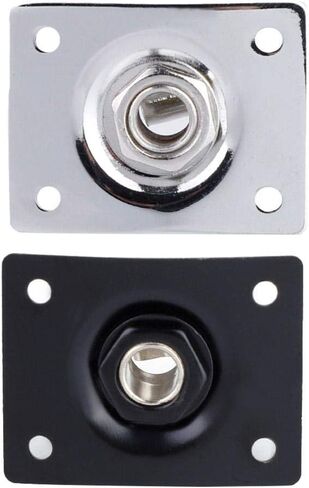 2Pcs Guitar Jack Socket Rec Output Plate Jackplate Socket Cover Replacement With Srews For Lp Style Electric Guitar Bass (Silver, Black)(Black) in Saudi Arabia