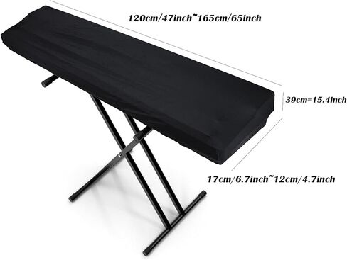 LIGICKY Stretchable 61 & 73 & 76 Keys Digital Piano Keyboard Dust Cover, Black in Saudi Arabia