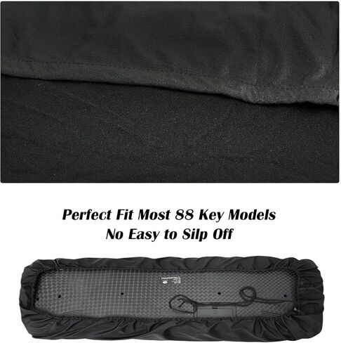 LIGICKY Stretchable 61 & 73 & 76 Keys Digital Piano Keyboard Dust Cover, Black in Saudi Arabia
