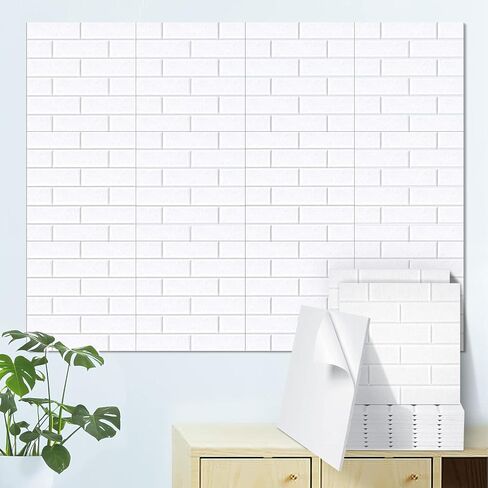 Tutmyrea 12 قطعة من الألواح الصوتية، 12 × 12 × 0.4 بوصة لوحات جدارية عازلة للصوت، لوحات مقاومة للصوت ذاتية اللصق، نمط الطوب، إلغاء الضوضاء للمنزل، الاستوديو، استوديو التسجيل (رمادي فضي) in Kuwait