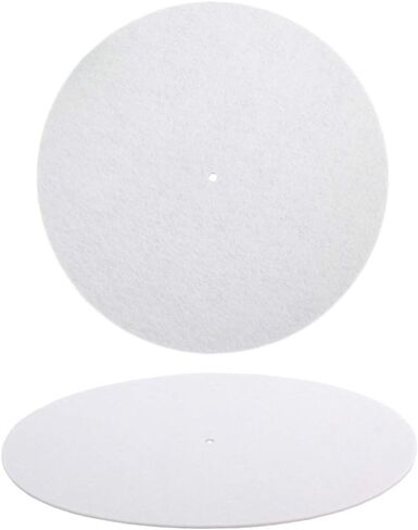 EXCEART حصيرة القرص الدوار Dj Slipmats أبيض 30 × 30 × 0.2 سم حصيرة لباد مضادة للكهرباء الساكنة لمشغل تسجيل in Saudi Arabia