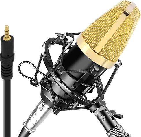 Pyle PDMIC71 Condenser Microphone Bundle, 3.5 mm Recording Microphone, Shock Mount Plug and Play,Computer Microphone, Podcast, Recording, Studio Vocal, YouTube in Saudi Arabia