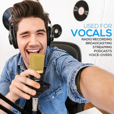 Pyle PDMIC71 Condenser Microphone Bundle, 3.5 mm Recording Microphone, Shock Mount Plug and Play,Computer Microphone, Podcast, Recording, Studio Vocal, YouTube in Saudi Arabia