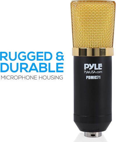 Pyle PDMIC71 Condenser Microphone Bundle, 3.5 mm Recording Microphone, Shock Mount Plug and Play,Computer Microphone, Podcast, Recording, Studio Vocal, YouTube in Saudi Arabia