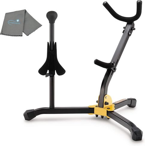 Hercules AltoTenor Saxophone and Soprano Saxophone Stand DS533BB with Bag and a Lumintrail Cleaning Cloth in Saudi Arabia