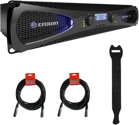 مضخم طاقة ستيريو Crown Audio XLS 1002 مع أشرطة تثبيت تعمل باللمس (10 عبوات) و(2) حزمة كابل XLR in Kuwait