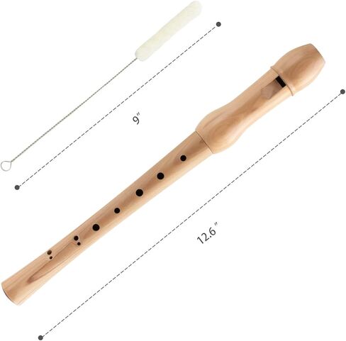 MUSICUBE Soprano Recorder Instrument for Kids Adults Baroque Maple Wood Recorder with Clean Kit and Storage Bag Musical Instrument Kit Beginner and Students Friendly in Saudi Arabia