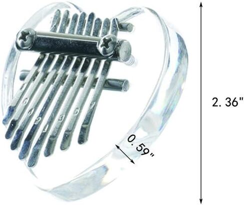 قلادة من Yahpetes إبهام بيانو صغير كاليمبا 8 مفتاح كريستال الإبهام على شكل قلب البيانو إصبع شفاف بيانو ماريمبا الموسيقى هدية رائعة للمبتدئين (8 مفاتيح بيانو الإبهام) in Kuwait