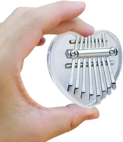 قلادة من Yahpetes إبهام بيانو صغير كاليمبا 8 مفتاح كريستال الإبهام على شكل قلب البيانو إصبع شفاف بيانو ماريمبا الموسيقى هدية رائعة للمبتدئين (8 مفاتيح بيانو الإبهام) in Kuwait