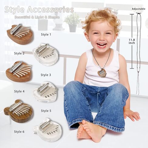 3 عبوات من البيانو الصغير كاليمبا الإبهام 8 مفاتيح، بيانو إصبع مبيرا من الأكريليك الصلب المحمول للأطفال والكبار، هدايا موسيقية للجيب للمبتدئين مع سلسلة in Kuwait