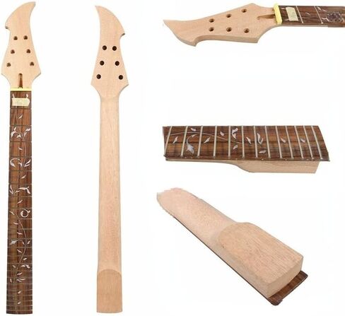 جيتار كهربائي برقبة 22 فريت 24.75 بوصة من خشب الماهوجني وخشب الورد أجزاء جيتار مرصعة بالكروم in Kuwait