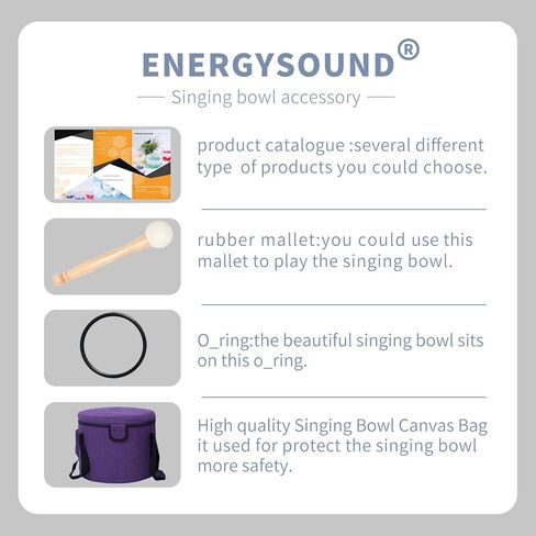 ENERGYSOUND 432Hz Perfect Pitch G Note Throat Chakra Blue Colored Frosted Quartz Crystal Singing Bowl 10 inch carrier one rubber mallet and one o-ring included in Saudi Arabia