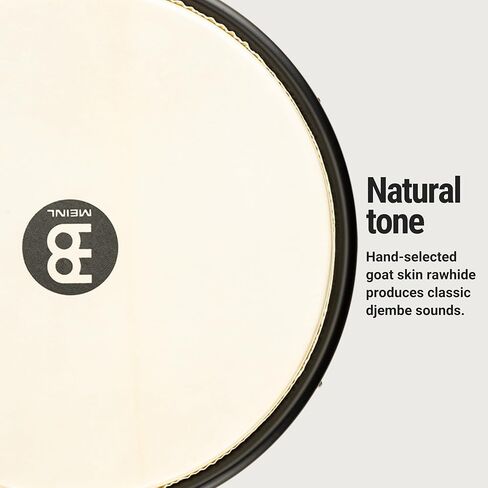 أداة Meinl Percussion Djembe ذات الطبلة الدائرية، سلسلة بطانة الرأس من الخشب الصلب - غير مصنوعة في الصين - رأس من جلد الماعز سهل الضبط، ضمان لمدة عامين (HDJ500VWB-M) in Saudi Arabia