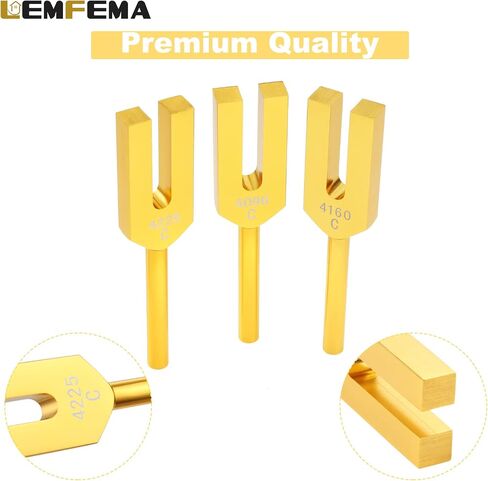 Angel Tuning Forks Set - 4096 Hz, 4160 Hz, 4225 Hz for Sound Healing, Musical Instrument, Therapy, with Wooden Hammer and Soft Storage Bag(Colorful) in Saudi Arabia