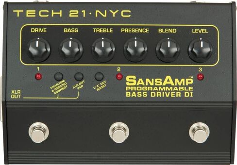 Tech 21 PBDR SansAmp Programmable Bass Driver DI Bundle with 2 Instrument Cables and 2 XLR Cables in Saudi Arabia