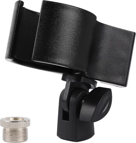Universal Microphone Clip Holder with 5/8" Male to 3/8" Female Screw Adapter Adjustable Mic Holder for Microphones, Mic Clip Suitable for Outer Diameter Between 32mm and 60mm in Saudi Arabia