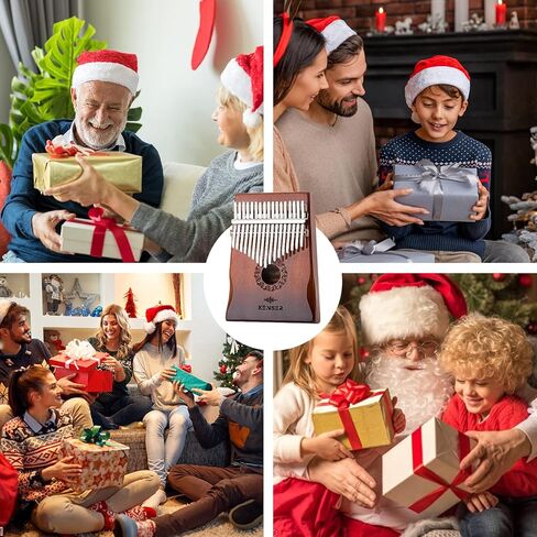 كينسر كاليمبا بيانو الإبهام 17 مفتاحًا مع حقيبة محمولة، أكاسيا مبيرا فنجر بيانو هدايا الآلات الموسيقية للأطفال البالغين المبتدئين المحترفين in Kuwait