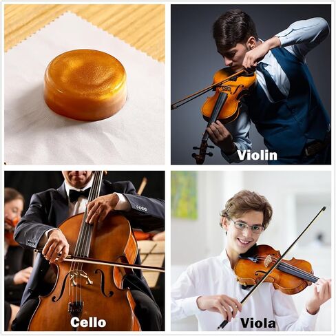 Fansjoy Violin Rosin with Case, Premium Gold Rosin for Violin, Viola & Cello Bows, Perfect for Professional Players & Beginners [Low Dust & Strong Adhesion & Easy Grip] in Saudi Arabia