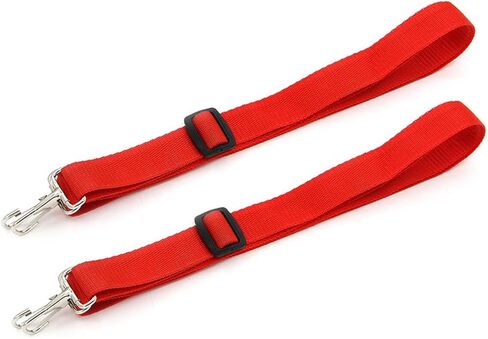 Liyafy 2 قطعة موكب كمين الطبل حزام حبال قابل للتعديل حزام كتف من النايلون أجزاء أدوات الإيقاع باللون الأحمر in Kuwait