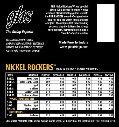 GHS Strings R+RM Nickel Rockers, Rollerwound Pure Nickel Electric Guitar Strings, Medium (.011-.050) in Saudi Arabia