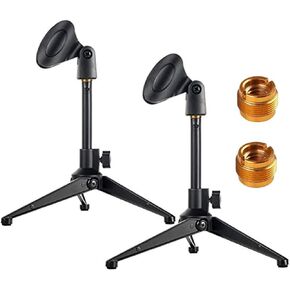 حامل ميكروفون مكتبي عالمي قابل للتعديل من Bearstar مكون من قطعتين قابل للحمل وقابل للطي مع حامل ثلاثي القوائم وميكروفون صغير مع مشبك ميكروفون بلاستيكي صغير مثل Sm57 Sm58 Sm86 Sm87 in Kuwait