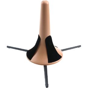 HEVSTIL Portable Trumpet Stand Holder 3 Leg Metal Stand and Holder Compact In-Bell Trumpet Holder with Self-storage Peg Compartment and Protective Felt Pads for Trumpet，Wood in Saudi Arabia